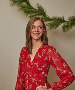 Symbology Hibiscus Empress Wrap Dress Red Lipstick + Gold Best Sellers