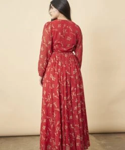 Symbology Hibiscus Empress Wrap Dress Red Lipstick + Gold Best Sellers