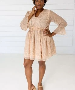 Symbology Leopard Chiffon Dress - Blush + Gold