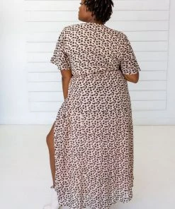 Symbology Special Occasion Leopard Maxi Wrap Dress - Blush + Black 7 Symbology Special Occasion Leopard Maxi Wrap Dress - Blush + Black