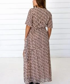 Symbology Special Occasion Leopard Maxi Wrap Dress - Blush + Black 8 Symbology Special Occasion Leopard Maxi Wrap Dress - Blush + Black