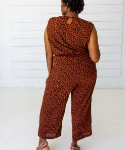 Symbology Clothing Leopard Sleeveless Jumpsuit - Sierra + Black 7 Symbology Clothing Leopard Sleeveless Jumpsuit - Sierra + Black