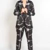 Symbology Silk And Modal Suit In Black & Grey Tie Dye Sale