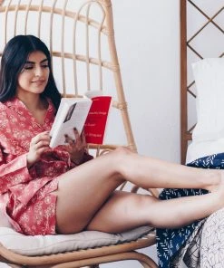 Symbology Tattoo Flower Pajama Set - Dusty Rose + Cream