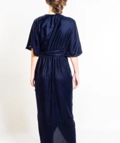 Symbology Special Occasion Velvet Wrap Dress In Midnight Blue 2 Symbology Special Occasion Velvet Wrap Dress In Midnight Blue