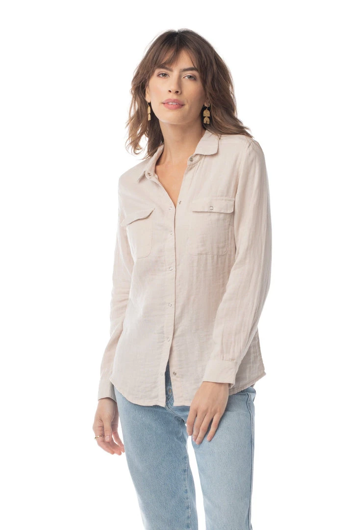 Synergy Organic Clothing True Blue Top - Chateau Gray 1 Synergy Organic Clothing True Blue Top - Chateau Gray