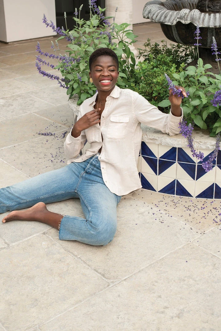 Synergy Organic Clothing True Blue Top - Chateau Gray 2 Synergy Organic Clothing True Blue Top - Chateau Gray