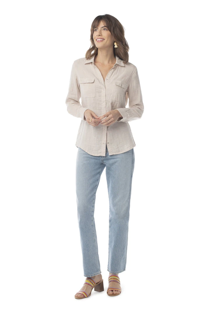 Synergy Organic Clothing True Blue Top - Chateau Gray 4 Synergy Organic Clothing True Blue Top - Chateau Gray