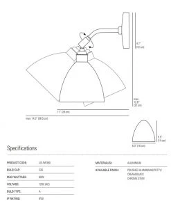 Ameico Task Short Wall Light - Polished