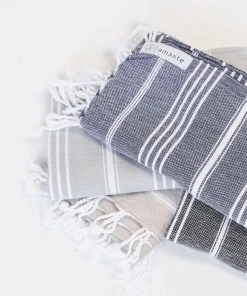 Amante Marketplace Home Goods Teleios Turkish Hand Towel - Gray