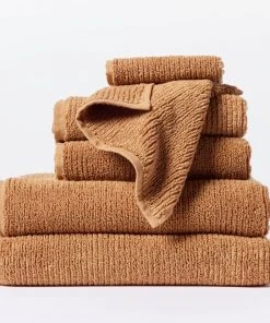 Coyuchi New Arrivals Temescal Ribbed Towels - Terra