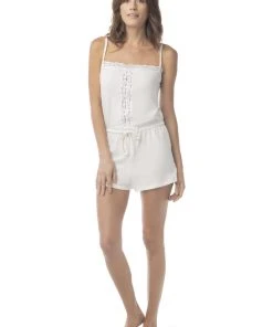 Synergy Organic Clothing Tencel Sleep Romper - White Sale