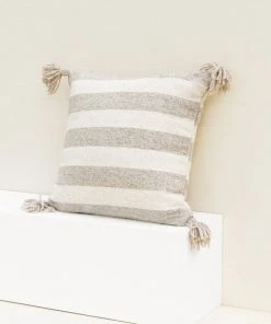 Territory Design Ancho Stripe Throw Pillow Cover - Gray