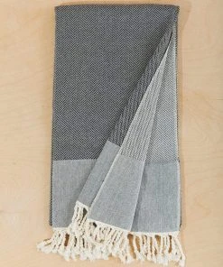 Territory Design Tunisian Beach / Bath Towel - Black Home Goods