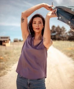 Valani Clothing Thavy Tencel Top - Purple Sage