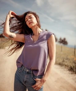 Valani Clothing Thavy Tencel Top - Purple Sage