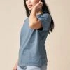 The Standard Stitch Made In USA Boxy Crew - Stone Blue
