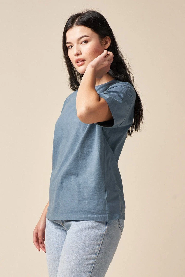 The Standard Stitch Made In USA Boxy Crew - Stone Blue The Standard Stitch Made In USA Boxy Crew - Stone Blue