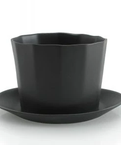 The Bright Angle Home Goods Native Porcelain Planter - Mica Black