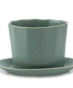 The Bright Angle Home Goods Native Porcelain Planter - Rosemary Green