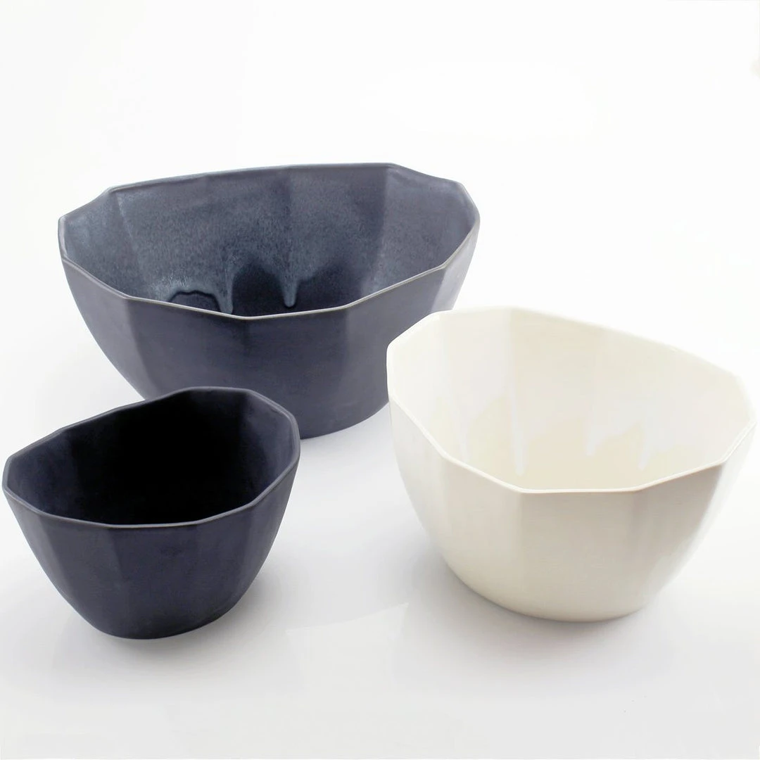The Bright Angle Porcelain Nesting Bowl Set - Silk White Home Goods 5 The Bright Angle Porcelain Nesting Bowl Set - Silk White Home Goods