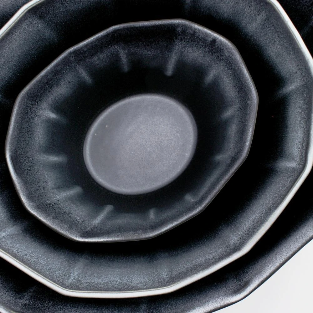 The Bright Angle Porcelain Nesting Bowl Set - Mica Black 4 The Bright Angle Porcelain Nesting Bowl Set - Mica Black