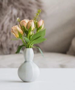 The Bright Angle Home Goods Sprout Bud Porcelain Vase - Silk White