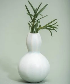 The Bright Angle Sprout Bud Porcelain Vase - Smoke Gray
