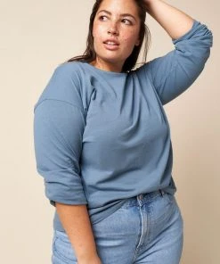 The Standard Stitch Clothing Long Sleeve Tee - Stone Blue