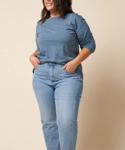 The Standard Stitch Clothing Long Sleeve Tee - Stone Blue