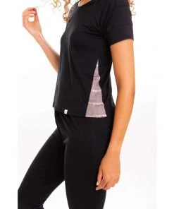 Leena & Lu Pima Short Sleeve Loungewear Set - Black