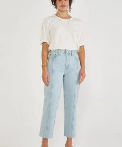 ÉTICA Tyler Seamed Crop Jeans - Sea Breeze