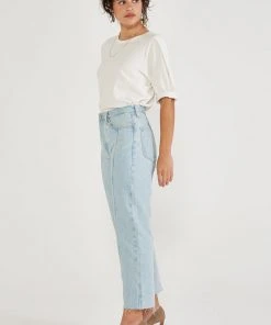 ÉTICA Tyler Seamed Crop Jeans - Sea Breeze