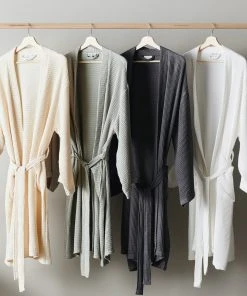 Ettitude Unisex Bamboo Waffle Robe - Cloud 5 Ettitude Unisex Bamboo Waffle Robe - Cloud