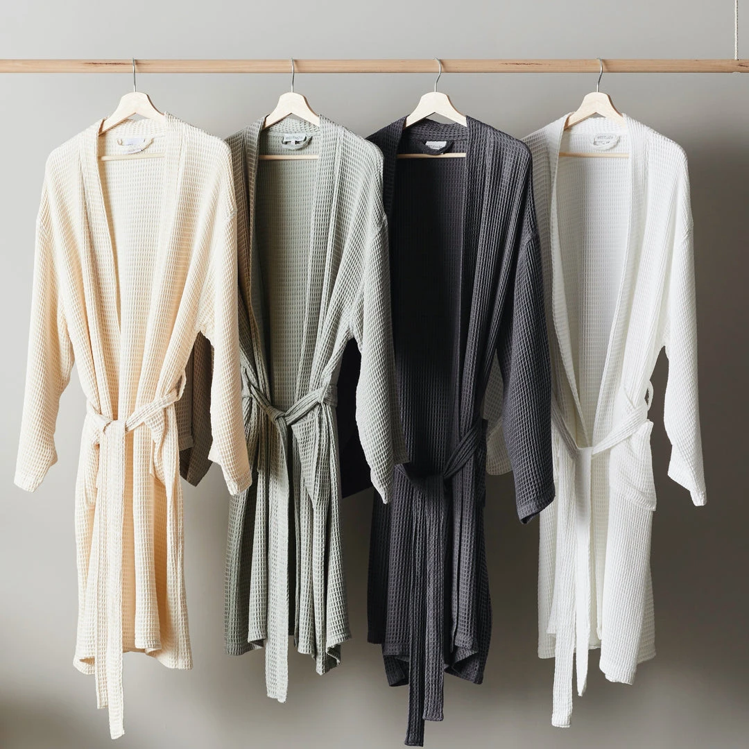 Ettitude Unisex Bamboo Waffle Robe - Cloud 3 Ettitude Unisex Bamboo Waffle Robe - Cloud