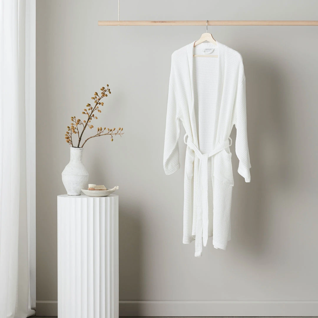 Ettitude Unisex Bamboo Waffle Robe - Cloud 1 Ettitude Unisex Bamboo Waffle Robe - Cloud