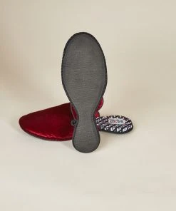 ONE432 Upcycled Velvet Unisex Slippers - Begum Scarlet Best Sellers