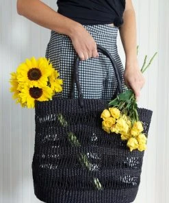 Swahili African Modern Veta Vera Raven Lace Weave Shopper Bag