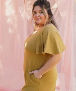 Mien Villa Flutter Sleeve Jumpsuit Clothing