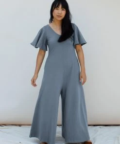 Mien Villa Flutter Sleeve Jumpsuit Clothing