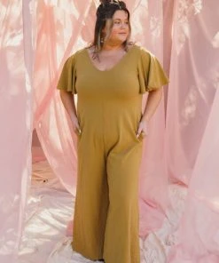 Mien Villa Flutter Sleeve Jumpsuit Clothing