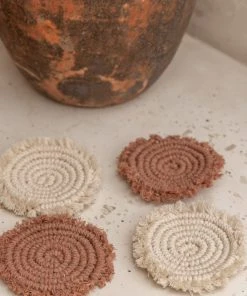 Village Thrive Mixed Macrame Coaster Set Home Goods