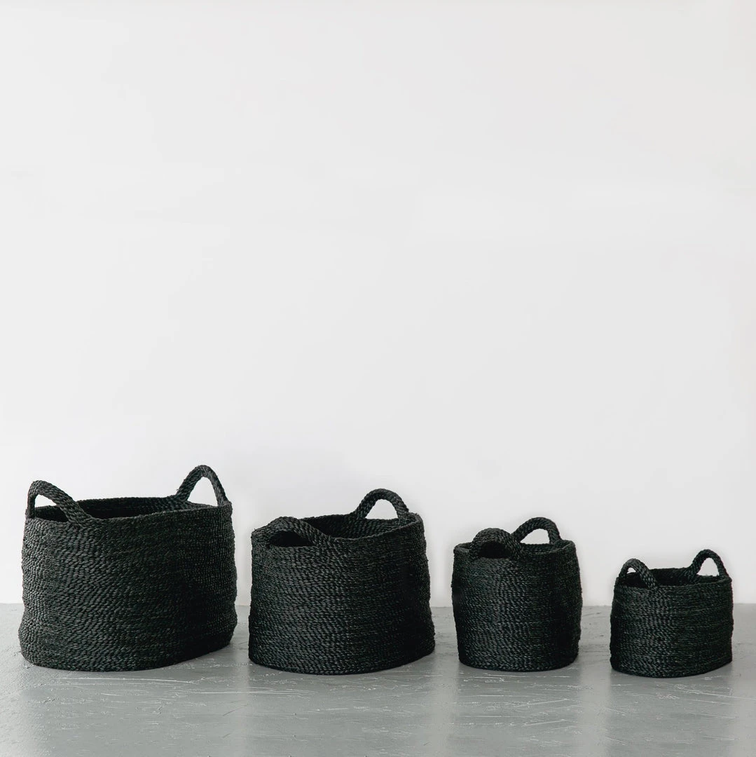 Will & Atlas Oval Jute Baskets - Charcoal Will & Atlas Oval Jute Baskets - Charcoal
