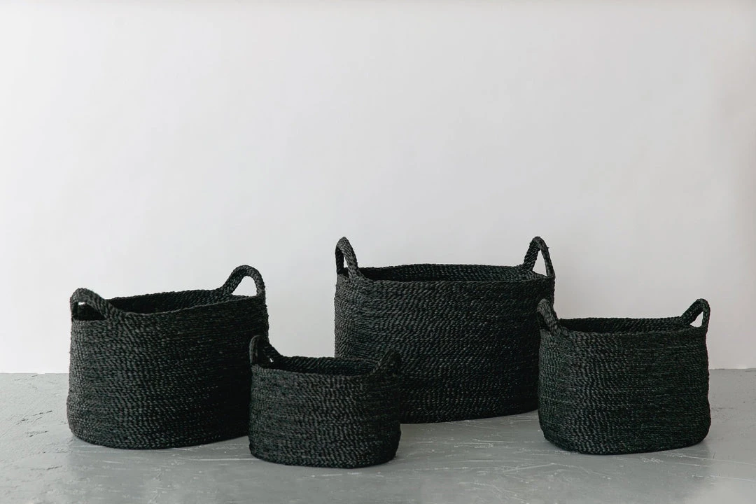 Will & Atlas Oval Jute Baskets - Charcoal Will & Atlas Oval Jute Baskets - Charcoal