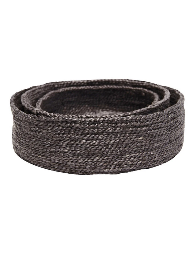 Will & Atlas Trio Of Round Jute Baskets - Charcoal 1 Will & Atlas Trio Of Round Jute Baskets - Charcoal