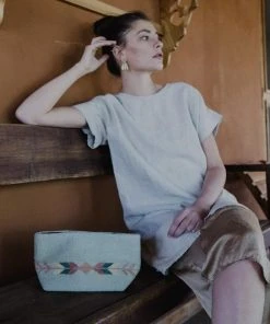 MZ Fair Trade Wind + Arrows Wool Clutch Bag Accessories