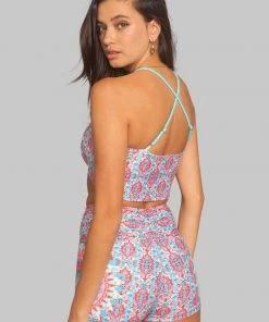 Wolven Activewear + Athleisure Crossover Recycled High-Waisted Short - Amalfi 7 Wolven Activewear + Athleisure Crossover Recycled High-Waisted Short - Amalfi