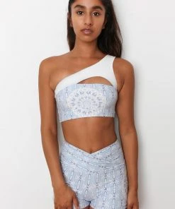 Wolven Reversible One Shoulder Recycled Top - Aquarius Activewear + Athleisure