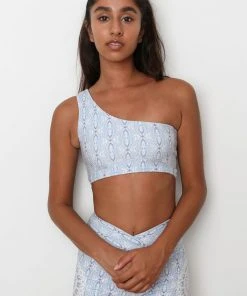 Wolven Reversible One Shoulder Recycled Top - Aquarius Activewear + Athleisure