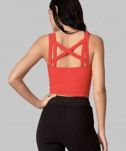 Wolven Double Cross Recycled Top - Cayenne Activewear + Athleisure